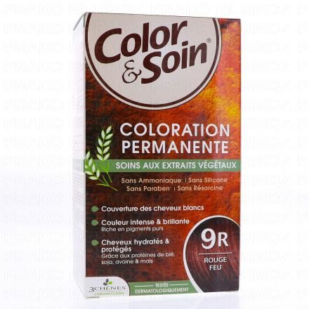 LES 3 CH&Ecirc;NES Color & soin n&deg;9R rouge feu