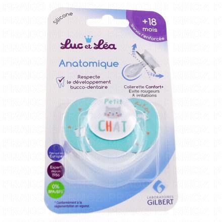 LUC ET LEA Sucette Silicone Anatomique "Petit Chat" +18mois