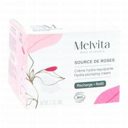 MELVITA Source de roses - Crème hydra repultante bio (eco recharge 50ml)