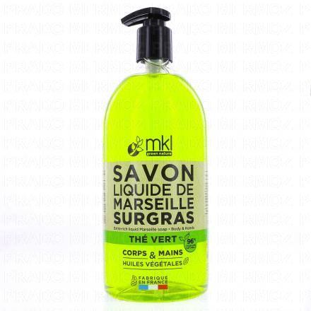 MKL Savon Liquide de Marseille Surgras Th&eacute; Vert 1L