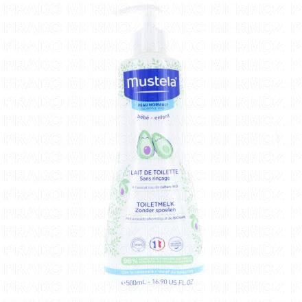 MUSTELA Peau normale - Lait de toilette sans rin&ccedil;age peaux normales (flacon pompe 500ml)