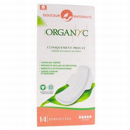 ORGANYC Serviette maternit&eacute; maxi douceur (x14)
