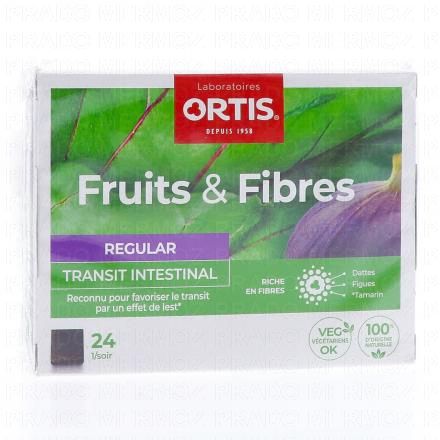 ORTIS Fruits & fibres transit cubes à mâcher (boîte de 24 cubes)