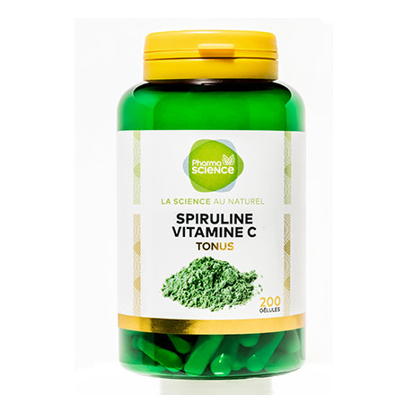 PHARMASCIENCE Tonus - Spiruline Vitamine C 200 g&eacute;lules
