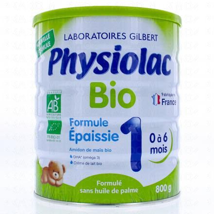 PHYSIOLAC Bio formule &eacute;paissie Lait infantile 1er &acirc;ge 800g