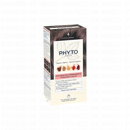 PHYTO Color n&deg;4 Chatain coloration permanente enrichie en pigments v&eacute;g&eacute;taux