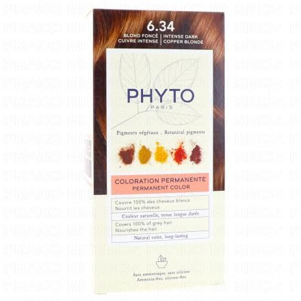 PHYTO Color n&deg;6.34 Blond Fonc&eacute; Cuivre Intense coloration permanente enrichie en pigments v&eacute;g&eacute;taux