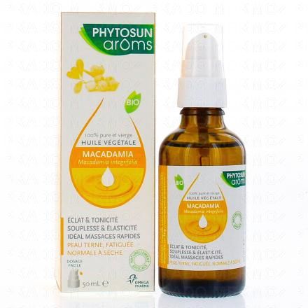 PHYTOSUN AROMS Huile v&eacute;g&eacute;tale bio de macadamia flacon 50ml