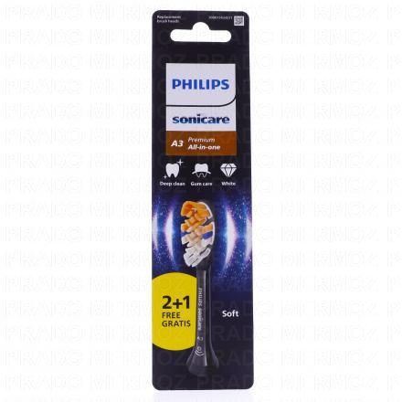 Philips Sonicare A3 Premium T&ecirc;tes de brosse de rechange souple (x2 + 1 offerte)