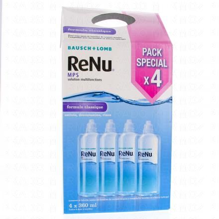 RENU - mps solution multifonctions lentilles souples BAUSCH & LOMB (4 x 360ml + 4 étuis de lentilles)