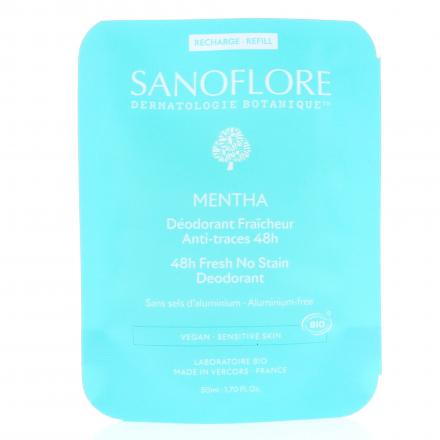 SANOFLORE Déodorant Fraicheur Bio Anti-traces 48h Mentha (eco recharge 50ml)