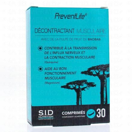 SID PreventLife D&eacute;contractant Musculaire 30 comprim&eacute;s