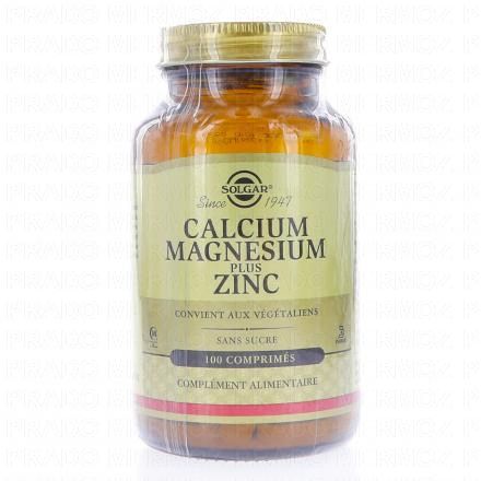 SOLGAR Calcium magn&eacute;sium plus Zinc 100 comprim&eacute;s