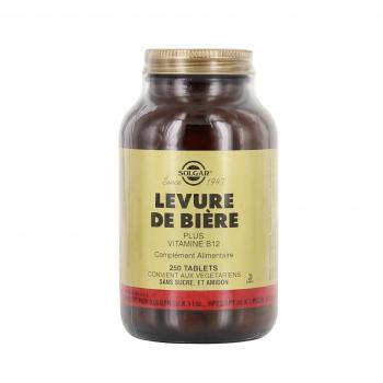 SOLGAR Levure de bi&egrave;re et vitamine B12 250 comprim&eacute;s
