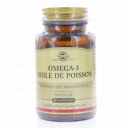 SOLGAR Om&eacute;ga-3 Huile de Poisson x30 capsules