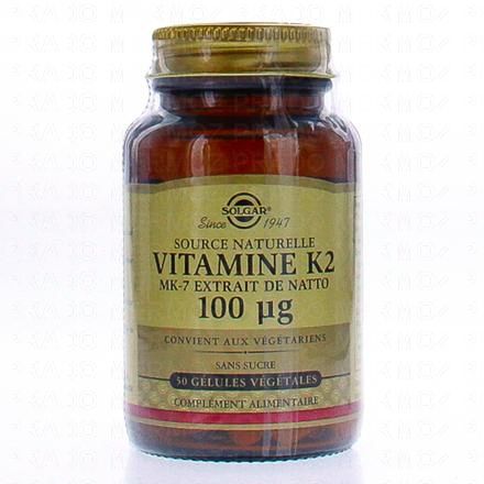 SOLGAR vitamine k2 100&micro;g x50 g&eacute;lules
