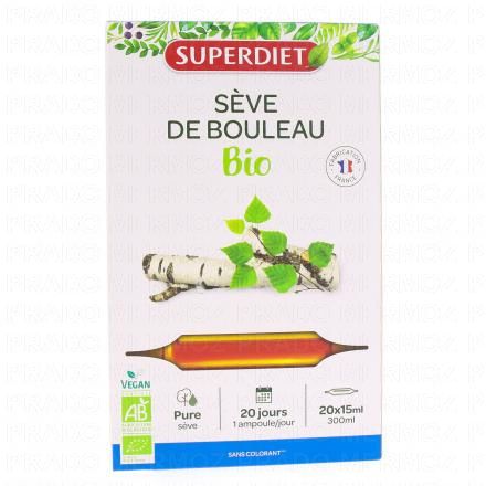 SUPERDIET S&egrave;ve de bouleau bio ampoule 20 ampoules