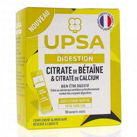 UPSA DIGESTION - Citrate de bétaïne 400mg et de calcium 120mg x10 sachets