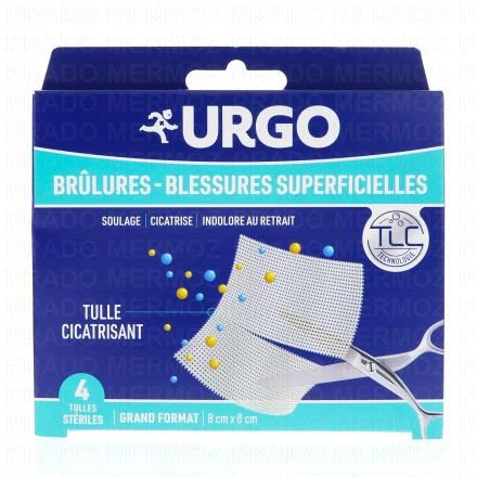 URGO Br&ucirc;lures blessures superficielles (bo&icirc;te de 4 - 8x8xm)