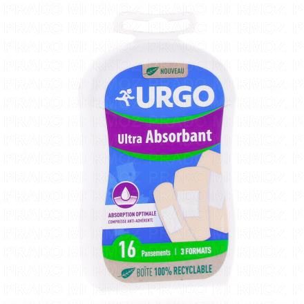URGO Ultra absorbant 3 formats bo&icirc;te de 16 pansements