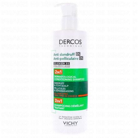 VICHY Dercos - Shampooing + Après-Shampooing Anti-pelliculaire 2en1 (390ml)
