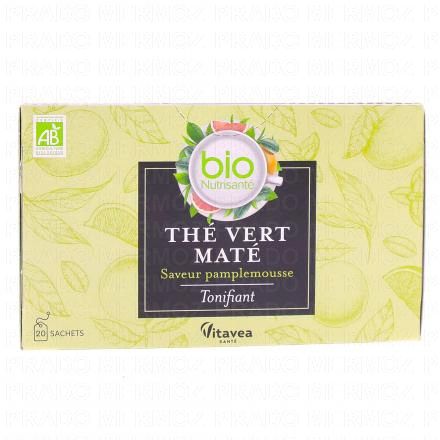 VITAVEA Th&eacute; Vert Mat&eacute; saveur pamplemousse 20 sachets