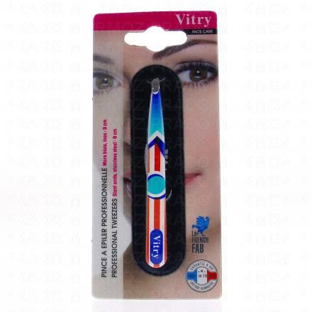 VITRY Face Care - Pince &agrave; &eacute;piler professionnelle mors biais 9cm (french riviera)