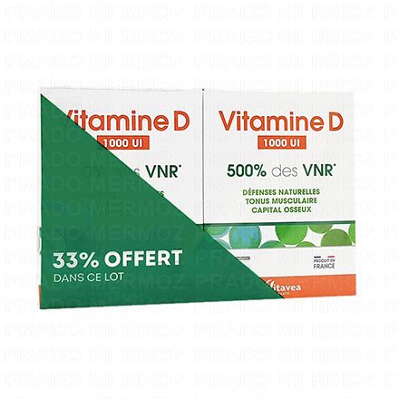 VITAVEA Vitamine D 1000ui 500% des VNR (lot 2 * 90 comprim&eacute;s)